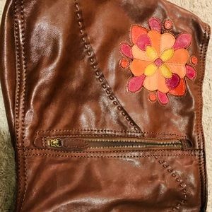 Lucky brand leather satchel!